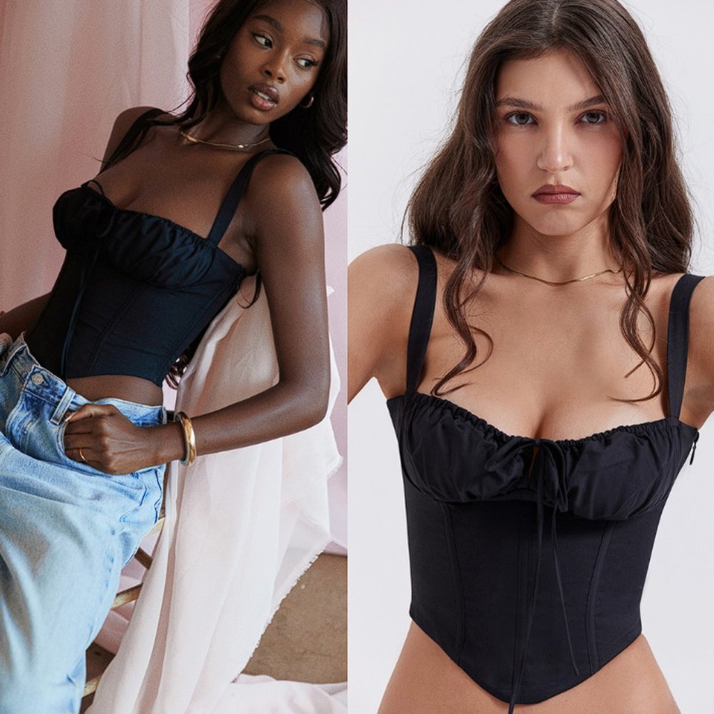 HOUSE OF CB 'Analia' Black Bustier Corset NWOT